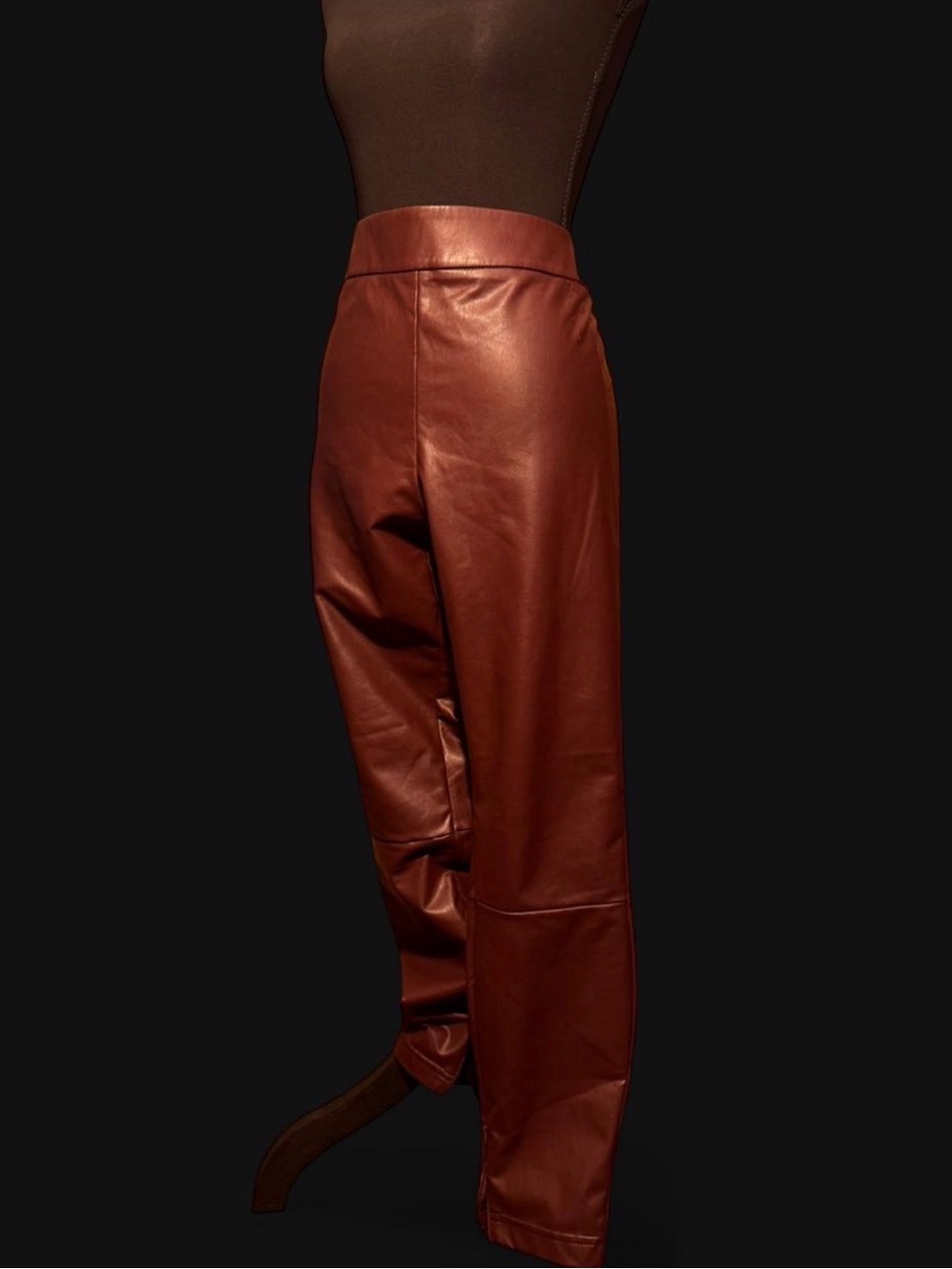 a new day Straight Leg Faux Leather Pants in Rust
